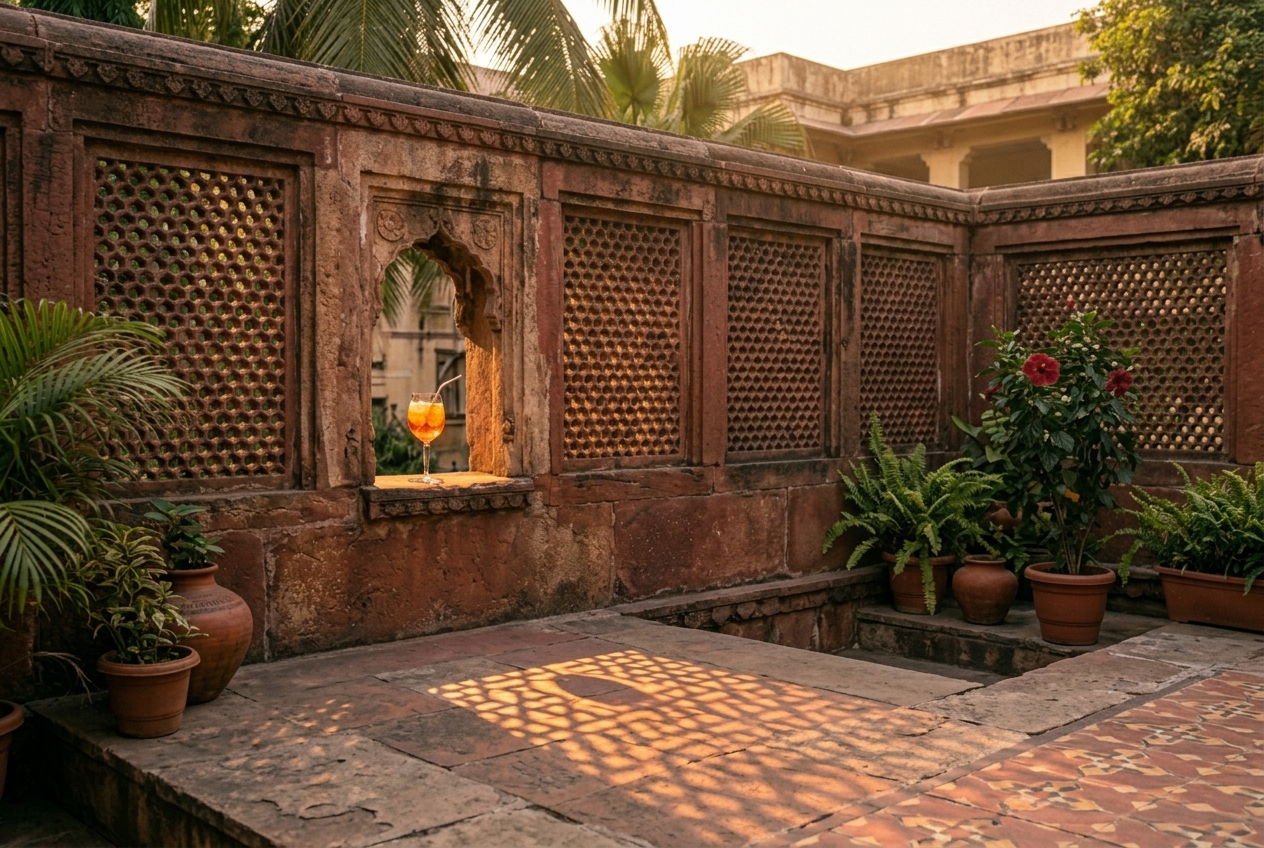 Delhi architecture at golden hour