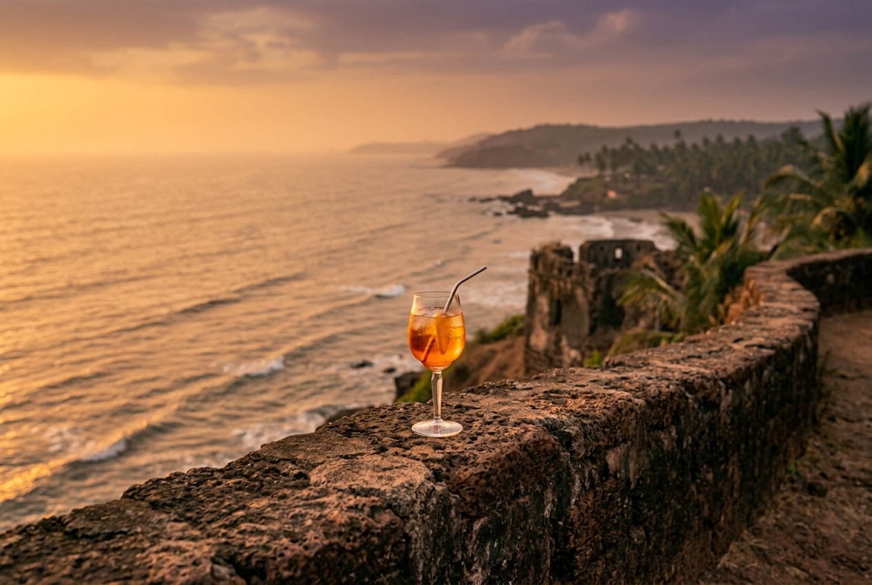 Goa cliff at golden hour
